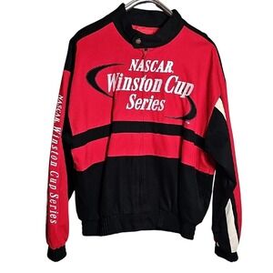 NASCAR Bulldog Racing Apparel Winston Cup Series Canvas Snap Up Jacket Large